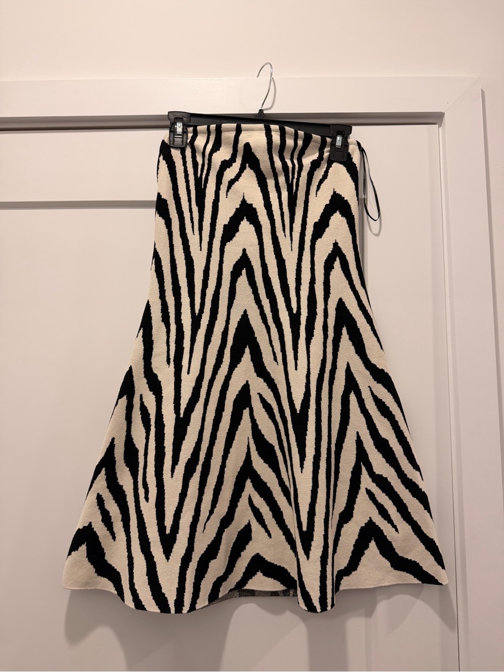 H&M Black and White Strapless Zebra-Print Dress